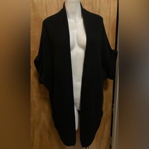 Organic by John Patrick Black Wool/Cashmere Cardigan Sweater Sz M/L